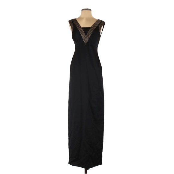 BCBGMaxAzria Dresses & Skirts - MAX AZRIA Designer Black V Sleeveless Maxi Dress 2